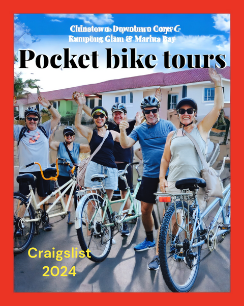 'Pocket Bike Tours' - The Bicycle Hut  $75 per pax( Minimum 4 pax group) Usual $85 per pax